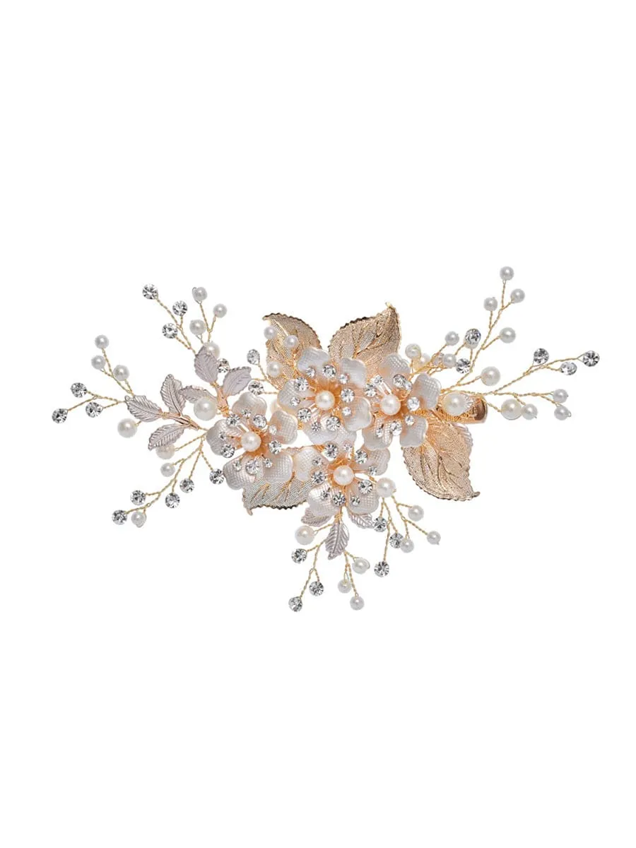 Accessoire cheveux en perles d'ornement de fleurs à la main exquise