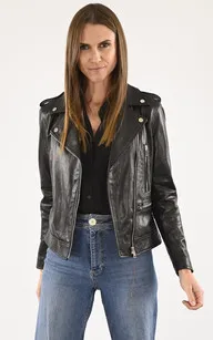 Blouson biker cuir noir La Canadienne - La Canadienne - Blousons Cuir Noir