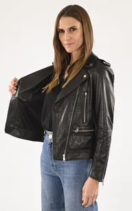 Blouson biker cuir noir La Canadienne - La Canadienne - Blousons Cuir Noir