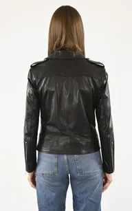 Blouson biker cuir noir La Canadienne - La Canadienne - Blousons Cuir Noir