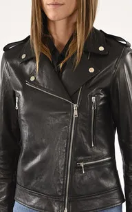 Blouson biker cuir noir La Canadienne - La Canadienne - Blousons Cuir Noir