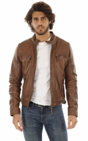 Blouson Casey Tabac Oakwood - La Canadienne - Blousons Cuir Tabac