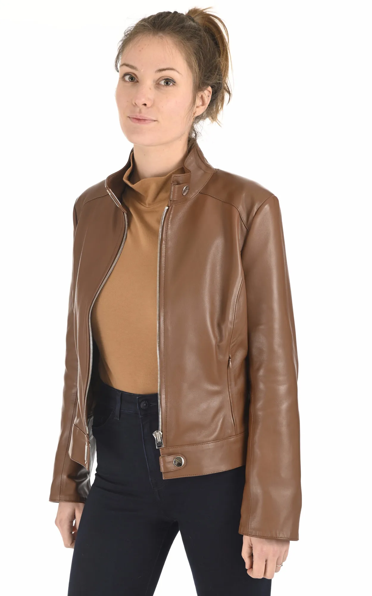 Blouson chic agneau camel La Canadienne - La Canadienne - Blousons Cuir Camel