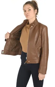 Blouson chic agneau camel La Canadienne - La Canadienne - Blousons Cuir Camel