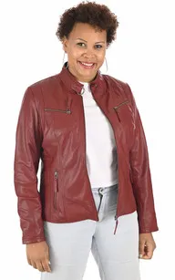 Blouson confort cuir rouge La Canadienne - La Canadienne - Blousons Cuir Rouge