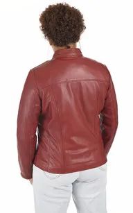 Blouson confort cuir rouge La Canadienne - La Canadienne - Blousons Cuir Rouge