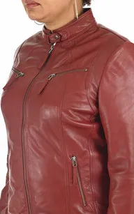 Blouson confort cuir rouge La Canadienne - La Canadienne - Blousons Cuir Rouge