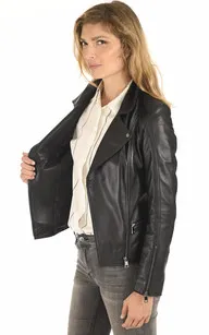 Blouson cuir agneau noir La Canadienne - La Canadienne - Blousons Cuir Noir