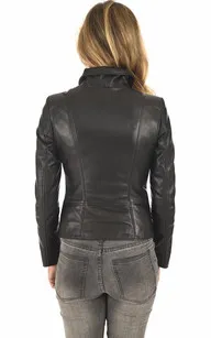 Blouson cuir agneau noir La Canadienne - La Canadienne - Blousons Cuir Noir