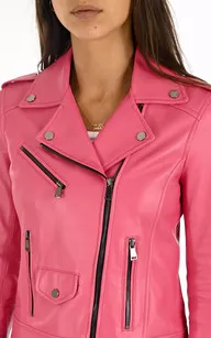 Blouson cuir agneau rose La Canadienne - La Canadienne - Blousons Cuir Rose