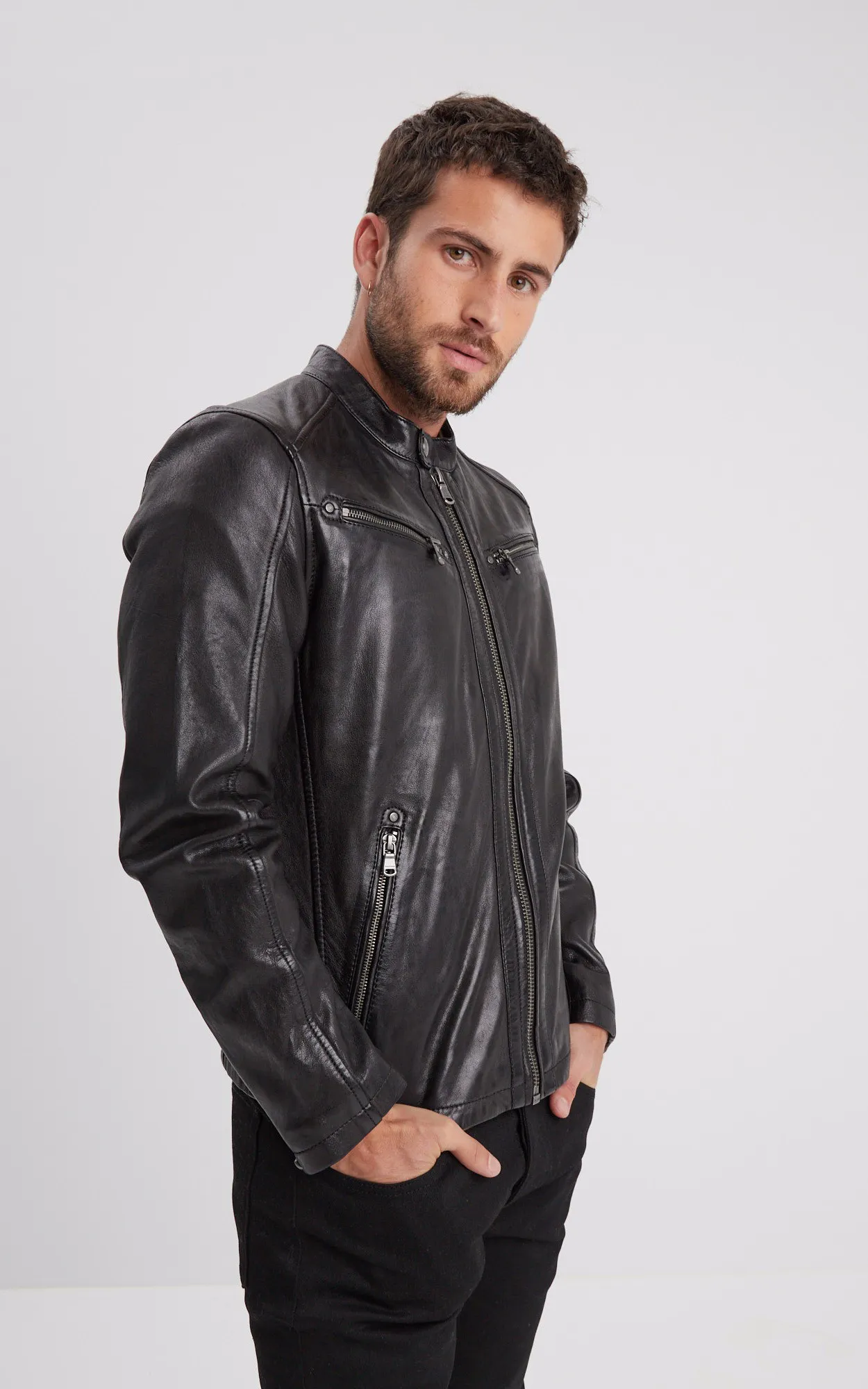 Blouson cuir Gafino Black Daytona 73 - La Canadienne - Blousons Cuir Noir