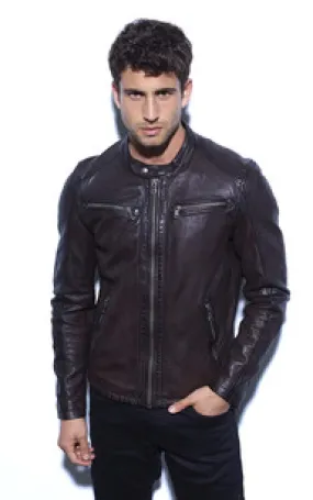 Blouson cuir Gafino Reddish brown Daytona 73 - La Canadienne - Blousons Cuir Marron