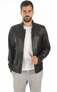 Blouson Cuir Noir Minimaliste La Canadienne - La Canadienne - Blousons Cuir Noir