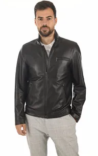 Blouson Cuir Noir Minimaliste La Canadienne - La Canadienne - Blousons Cuir Noir