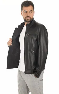 Blouson Cuir Noir Minimaliste La Canadienne - La Canadienne - Blousons Cuir Noir