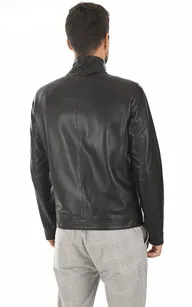 Blouson Cuir Noir Minimaliste La Canadienne - La Canadienne - Blousons Cuir Noir