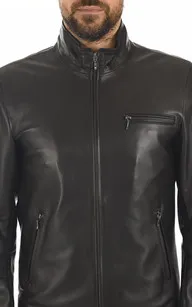 Blouson Cuir Noir Minimaliste La Canadienne - La Canadienne - Blousons Cuir Noir