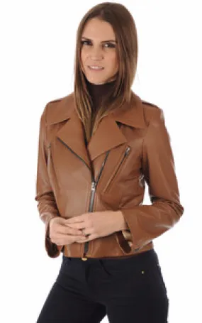 Blouson en cuir camel femme La Canadienne - La Canadienne - Blousons Cuir Camel