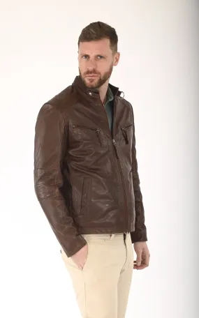 Blouson en cuir marron La Canadienne - La Canadienne - Blousons Cuir Marron