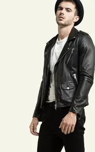 Blouson en cuir Rocky noir Serge Pariente - La Canadienne - Blousons Cuir Noir