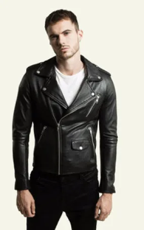 Blouson en cuir Rocky noir Serge Pariente - La Canadienne - Blousons Cuir Noir