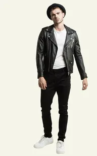 Blouson en cuir Rocky noir Serge Pariente - La Canadienne - Blousons Cuir Noir