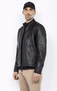 Blouson LCBIKER cuir Black Schott - La Canadienne - Blousons Cuir Noir