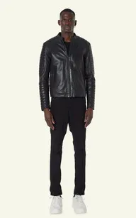 Blouson Leman Cuir Noir Serge Pariente - La Canadienne - Blousons Cuir Noir