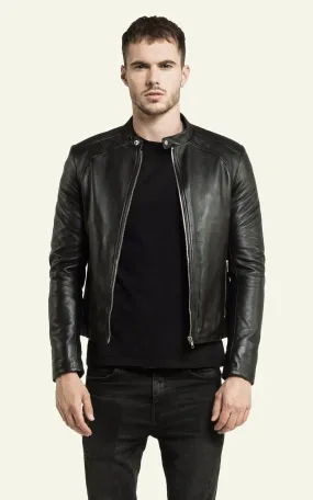 Blouson Leni Cuir Noir Serge Pariente - La Canadienne - Blousons Cuir Noir