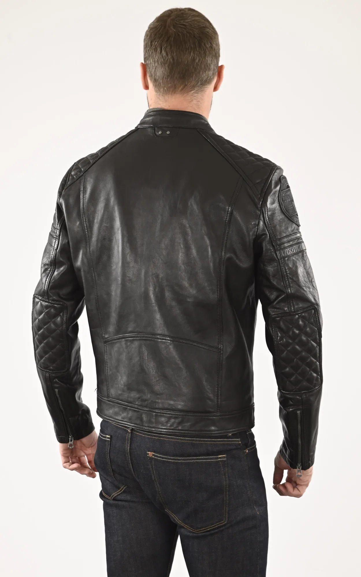 Blouson motard Walkor noir Daytona 73 - La Canadienne - Blousons Cuir Noir