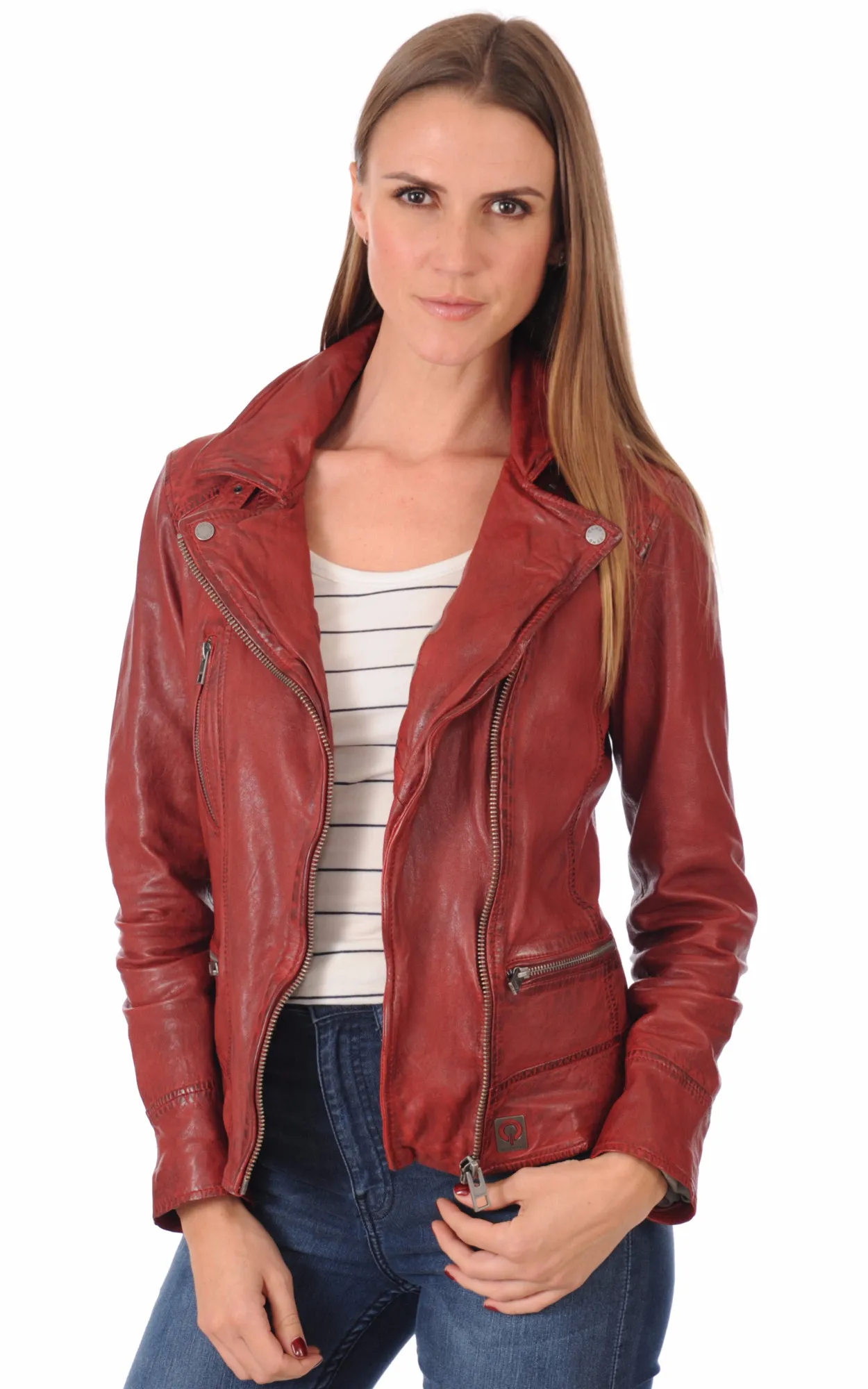 Blouson Video rouge Oakwood - La Canadienne - Blousons Cuir Rouge