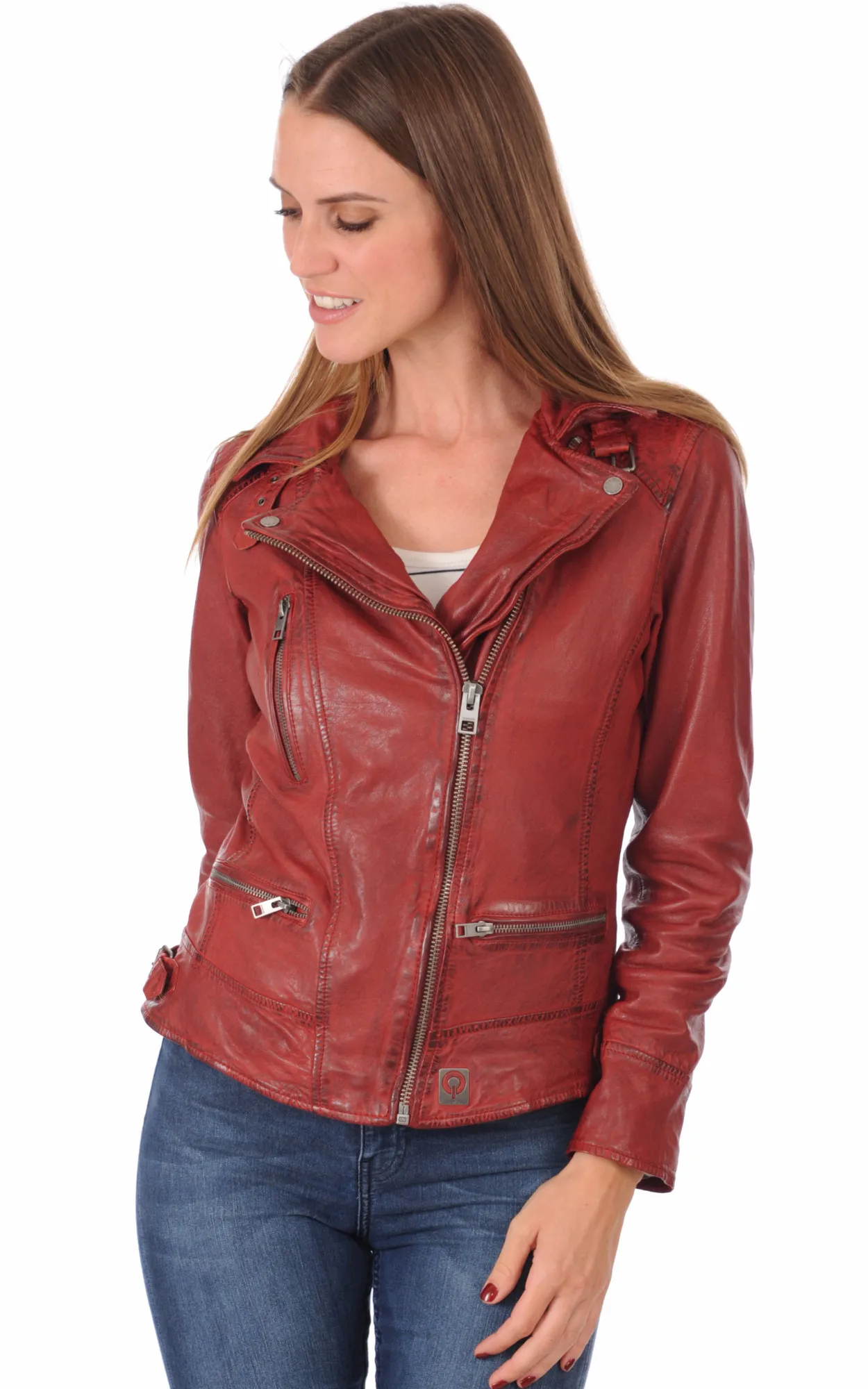 Blouson Video rouge Oakwood - La Canadienne - Blousons Cuir Rouge