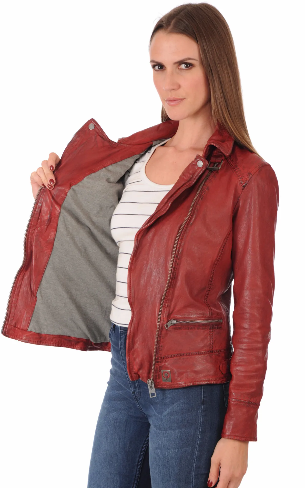 Blouson Video rouge Oakwood - La Canadienne - Blousons Cuir Rouge