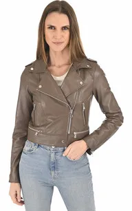 Blouson Yoko en cuir smoke Oakwood - La Canadienne - Blousons Cuir Smoke