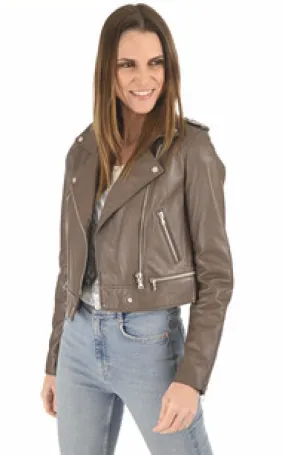 Blouson Yoko en cuir smoke Oakwood - La Canadienne - Blousons Cuir Smoke