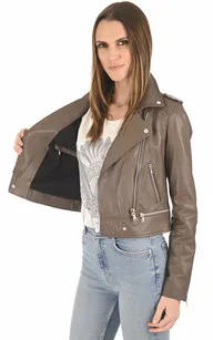 Blouson Yoko en cuir smoke Oakwood - La Canadienne - Blousons Cuir Smoke