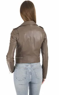 Blouson Yoko en cuir smoke Oakwood - La Canadienne - Blousons Cuir Smoke