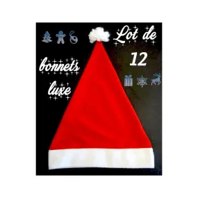 Bonnet Noël velours VIP lot de 12 - Noël  pas cher