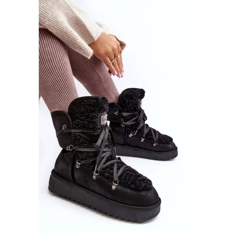 Bottes de neige à plateforme imperméables Vegan D.Franklin DFSH370004 Noir le noir