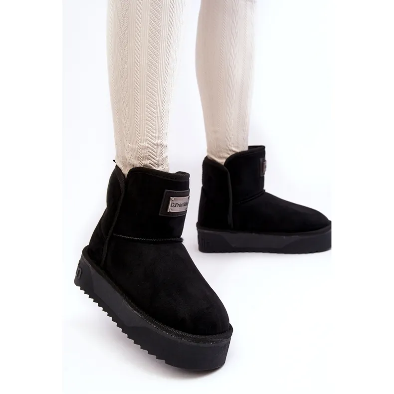 Bottes de neige à plateforme imperméables végétaliennes D.Franklin DFSH371004 Noir le noir