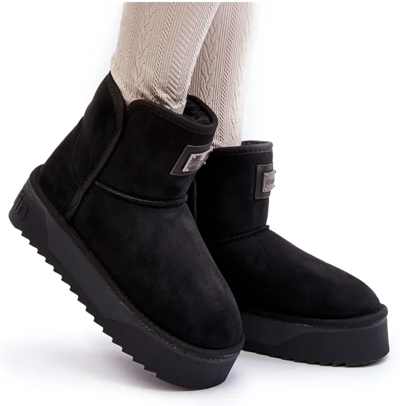 Bottes de neige à plateforme imperméables végétaliennes D.Franklin DFSH371004 Noir le noir