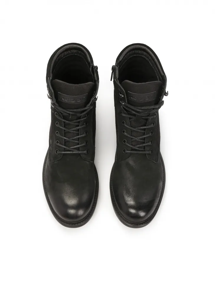 Bottes hautes en daim et nubuck