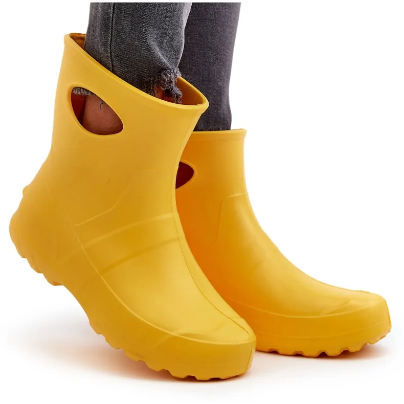 Bottines En Caoutchouc Imperméables Femme LEMIGO Garden 752 Jaune