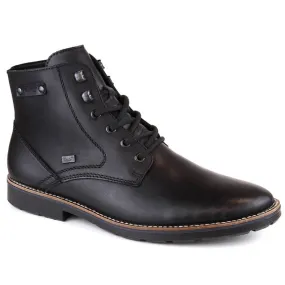 Bottines imperméables en cuir pour hommes isolées avec de la laine, noires Rieker 15322-00 le noir