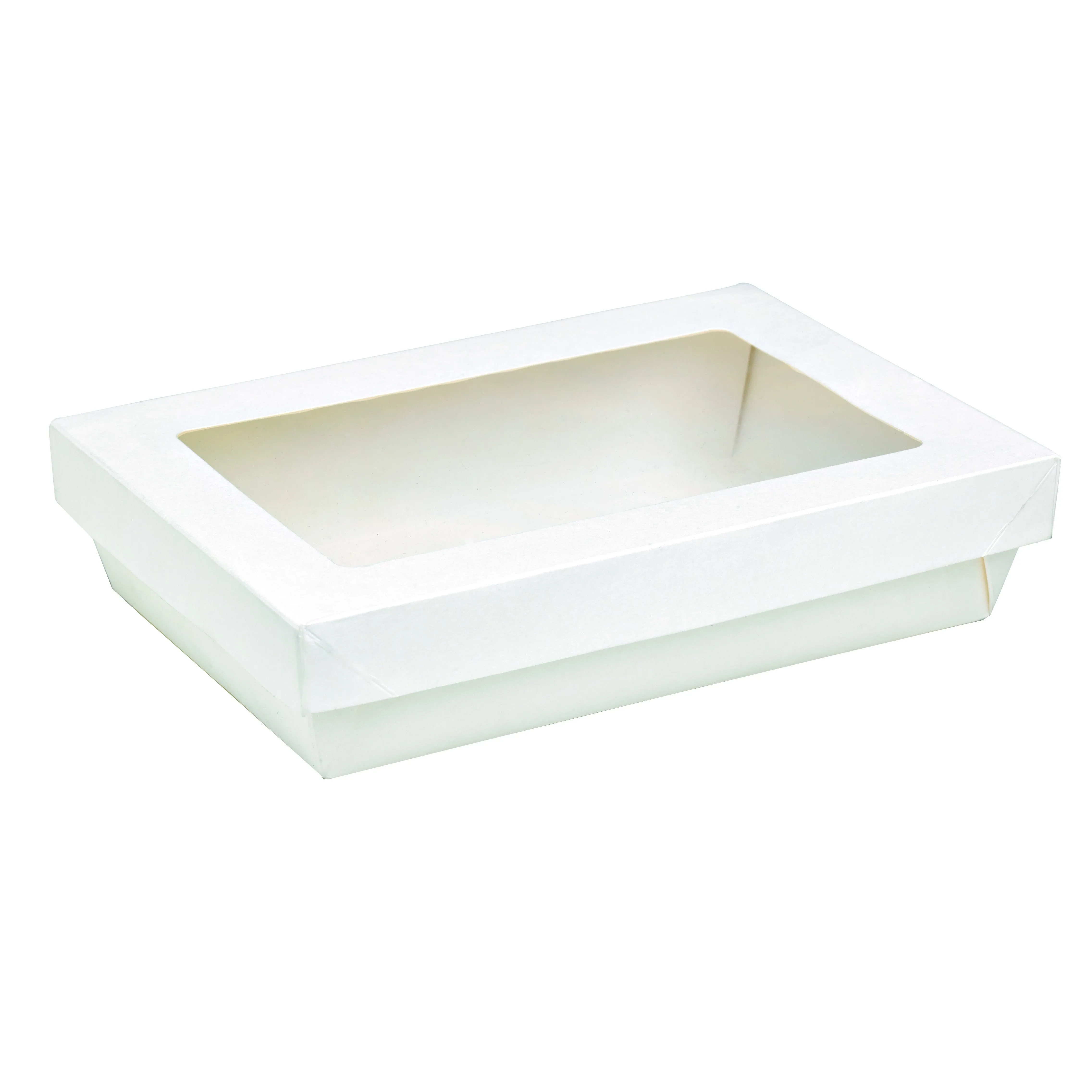 Boîte "Kray" rectangulaire carton blanc avec couvercle à fenêtre 1500  