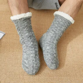 Chaussettes chaudes duveteuses grises