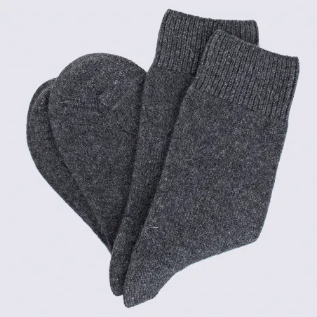 Chaussettes Doré Doré, chaussettes chaudes femme en laine et cachemire gris anthracite | Igert Chausseur&Maroquinier