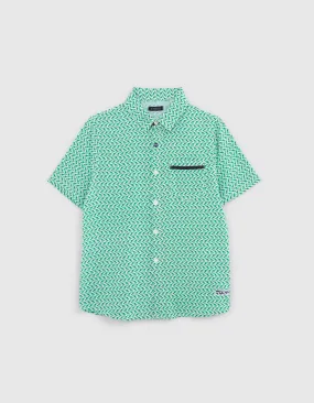 Chemise verte LENZING™ ECOVERO™ palmiers graphiques garçon