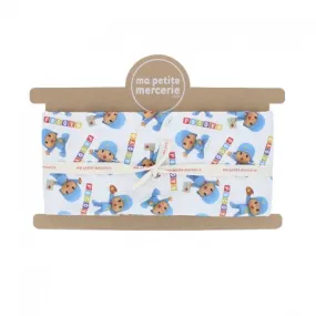 Coupon tissu coton cretonne Pocoyo - blanc (50 cm x 150 cm)