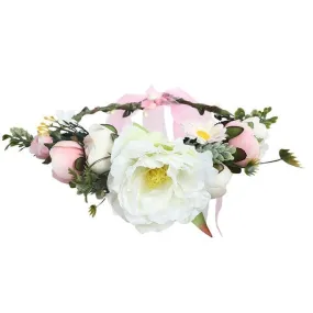 Couronne de Fleurs Blanc et Rose